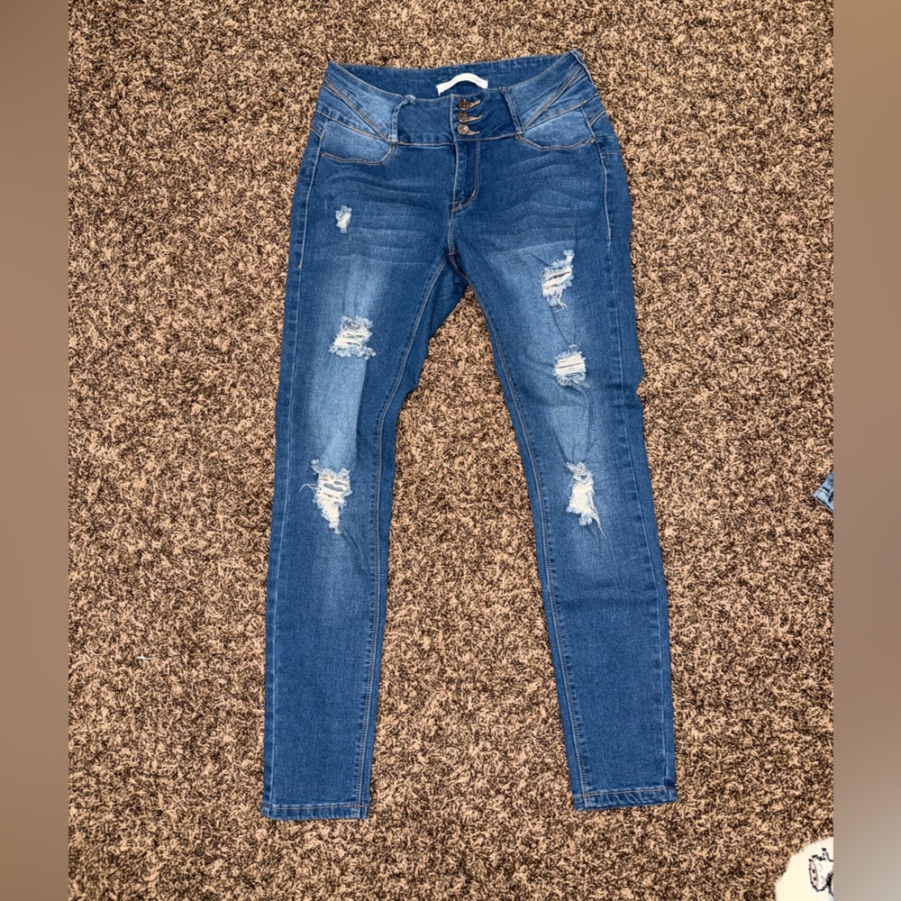Medium Wash Distressed Jeans